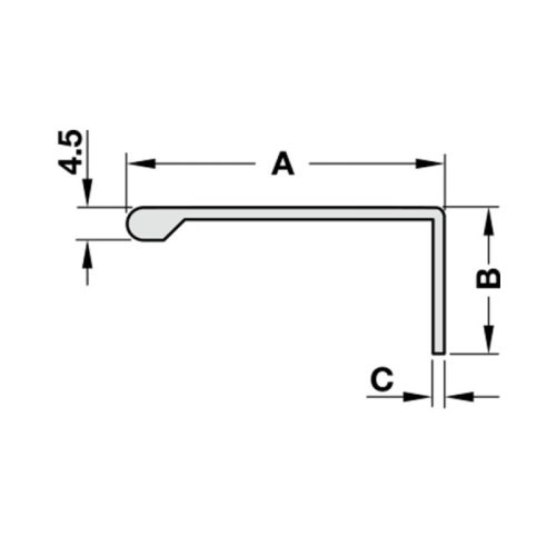 Kích thước tay nắm tủ dạng thanh nhôm Hafele 126.14.304