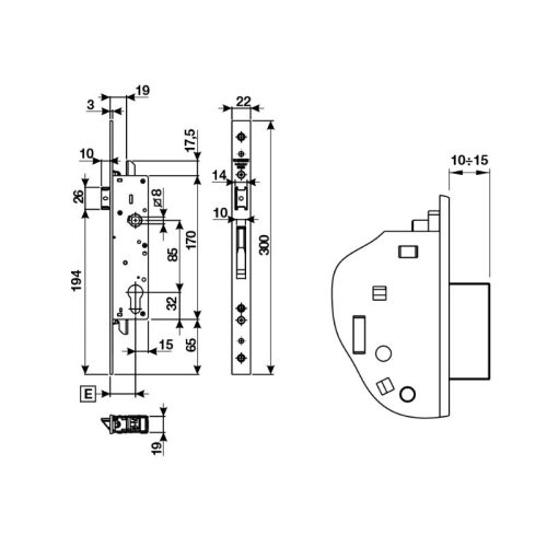 Kích thước thân khóa cửa nhôm 35mm Hafele 972.05.067