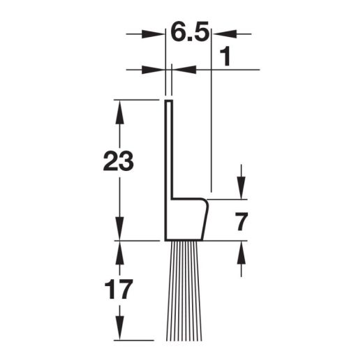 Kích thước thanh chắn bụi Hafele 489.97.120