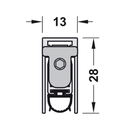 Thanh chắn bụi tự động 1333mm Hafele 950.45.019 4 Kích thước thanh chắn bụi tự động 1333mm Hafele 950.45.019