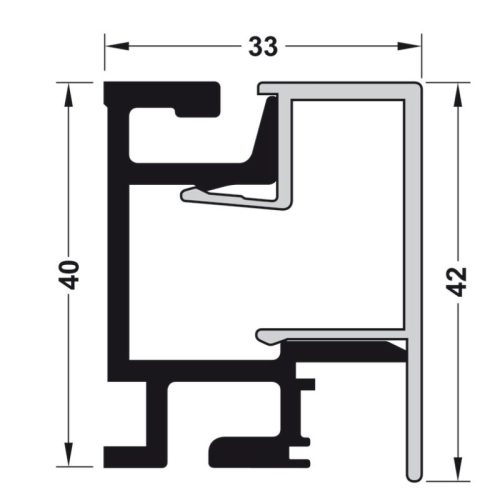 Thanh nhôm gắn tường dài 600mm Hafele 521.00.006 5 Kích thước thanh nhôm gắn tường dài 600mm Hafele 521.00.006