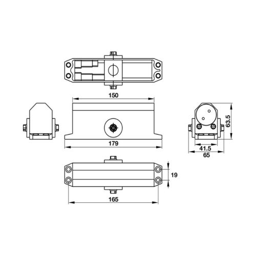 Kích thước thiết bị đóng cửa tự động 60Kg EN3 Hafele 931.77.049