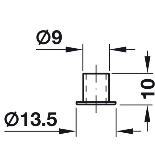 Kích thước vỏ dành cho ruột khóa nhấn Hafele 234.59.994