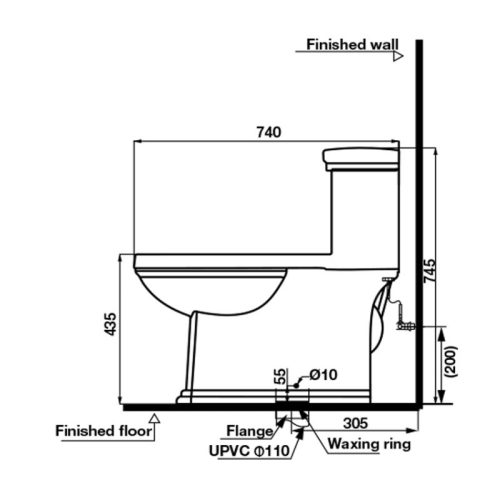 Lắp đặt bồn cầu 1 khối KYOTO Hafele 588.79.440