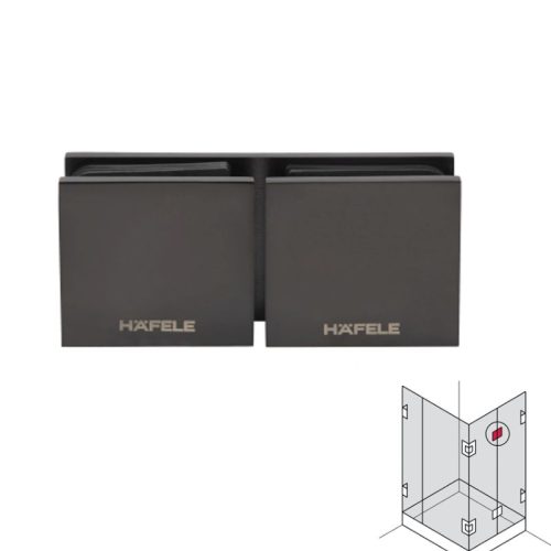 Lắp đặt kẹp kính - kính 180º màu đen Hafele 981.77.913