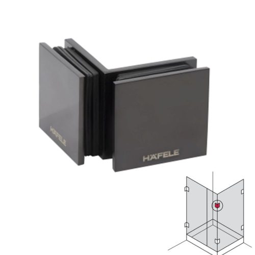 Lắp đặt kẹp kính - kính 90º màu đen Hafele 981.77.917