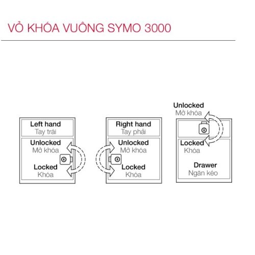 Lắp đặt vỏ khóa vuông chốt chết 26mm Hafele 232.26.651