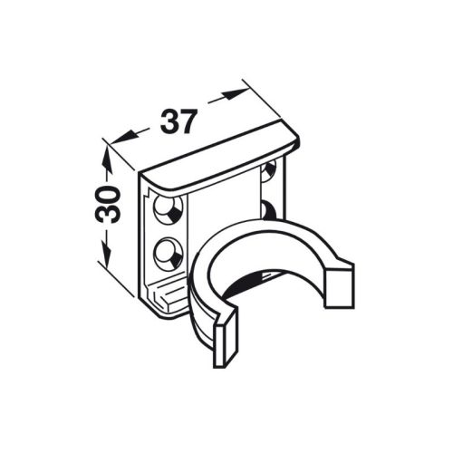Thiết kế của bas kẹp chân tủ bắt vít Hafele 637.45.906
