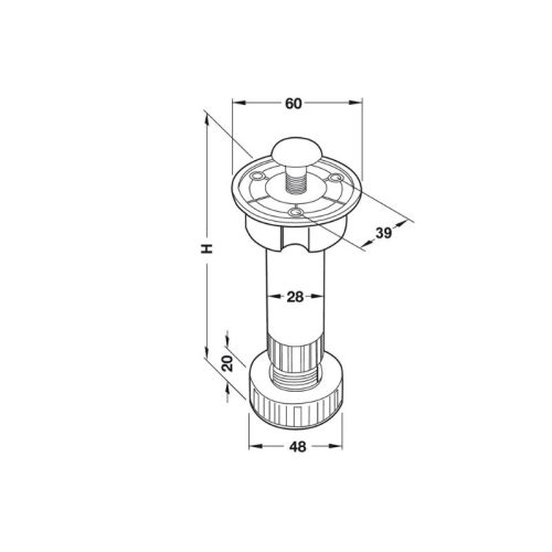 Thiết kế của Chân tủ bằng nhựa Hafele 637.45.326