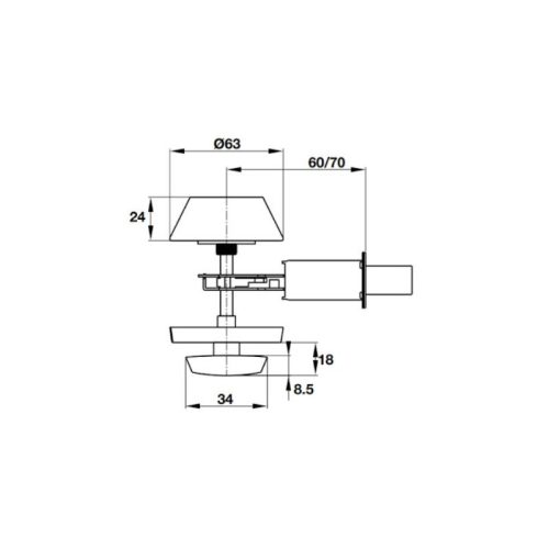 Thiết kế của khóa cóc 1 đầu chìa 1 đầu vặn Hafele 911.64.383