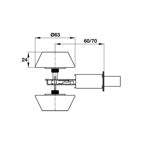 Thiết kế của khóa cóc 2 đầu chìa Hafele 911.64.384