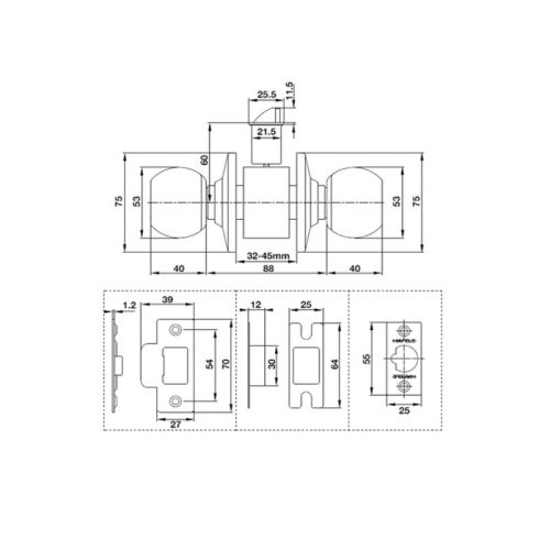 Khóa tay nắm tròn cửa đi Hafele 489.93.132 4 Thiết kế của khóa tay nắm tròn cửa đi Hafele 489.93.132