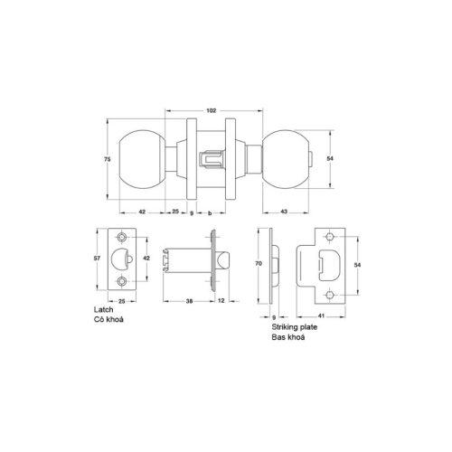 Thiết kế của khóa tay nắm tròn cửa loại lớn Hafele 911.64.267