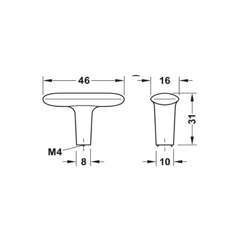 Quả nắm tủ 46mm Hafele H2140 106.70.120 4 Thiết kế của quả nắm tủ 46mm Hafele H2140 106.70.120