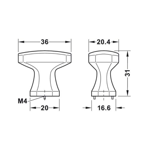 Thiết kế của quả nắm tủ Hafele H2185 106.70.172