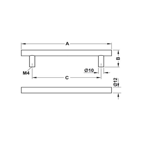 Thiết kế của tay nắm tủ inox 328mm Hafele 155.01.405