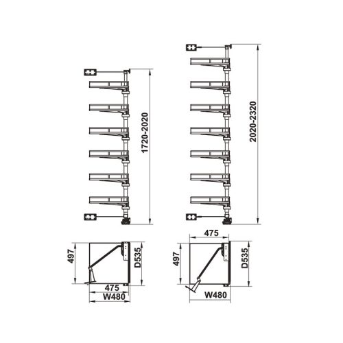 Tủ đồ khô Hafele Kosmo Kara Vario 595.82.815 7 Thông số Tủ đồ khô Hafele Kosmo Kara Vario 595.82.815