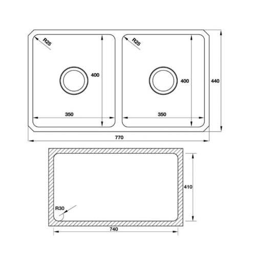 Chậu rửa bát inox Hafele HS19-SSN2S90S 567.23.020 5 Kích thước Chậu rửa bát inox Hafele HS19-SSN2S90S 567.23.020