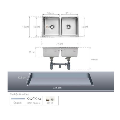 Chậu rửa bát inox Hafele HS19-SSN2S90S 567.23.020 6 Lắp đặt Chậu rửa bát inox Hafele HS19-SSN2S90S 567.23.020