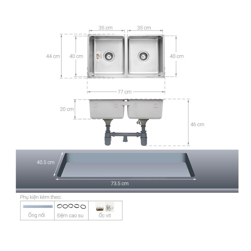 Lắp đặt Chậu rửa bát inox Hafele HS19-SSN2S90S 567.23.020 Lắp đặt Chậu rửa bát inox Hafele HS19-SSN2S90S 567.23.020