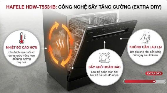 Máy rửa chén mini Hafele HDW-T5531B 538.21.350 12 Công nghệ Sấy tăng cường (Extra Dry)