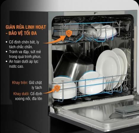 Máy rửa chén mini Hafele HDW-T5531B 538.21.350 10 Hafele HDW-T5531B sở hữu dung tích 8 bộ bát đĩa Châu Âu