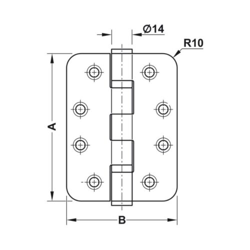 Bản Lề Lá 2 Vòng Bi 120Kg Hafele 926.98.048 4 Kích thước Bản Lề Lá 2 Vòng Bi 120Kg Hafele 926.98.048