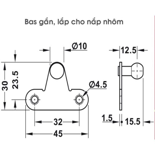 Pittong đẩy cánh tủ 120N Hafele 373.82.909 9 Kích Thước Pittong Đẩy Cánh Tủ 120N Hafele 373.82.909