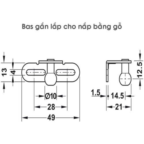 Pittong đẩy cánh tủ 120N Hafele 373.82.909 7 Kích Thước Pittong Đẩy Cánh Tủ 120N Hafele 373.82.909