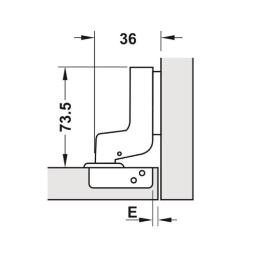 Bản lề lọt lòng Metalla SM 110° giảm chấn Hafele 315.11.752 3 Kích thước bản lề lọt lòng Metalla SM 110° giảm chấn Hafele 315.11.752