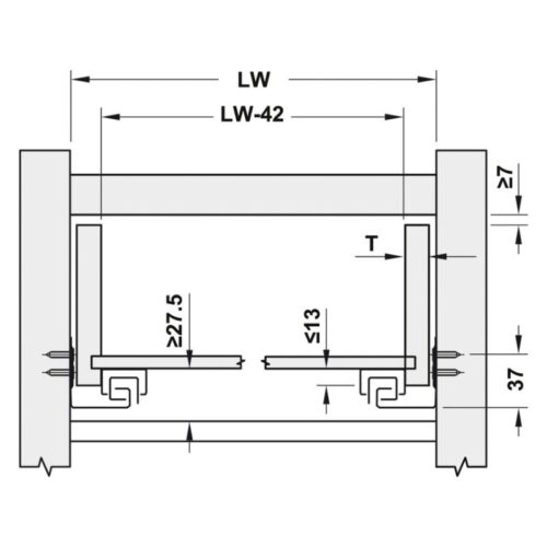 Ray âm EPC Evo 350mm giảm chấn Hafele 433.32.072 (4)
