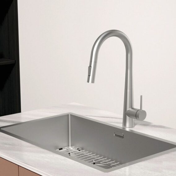 Ảnh vòi rửa bát nóng lạnh Hafele HT24-SH1P417-BR 570.85.041 có dây rút