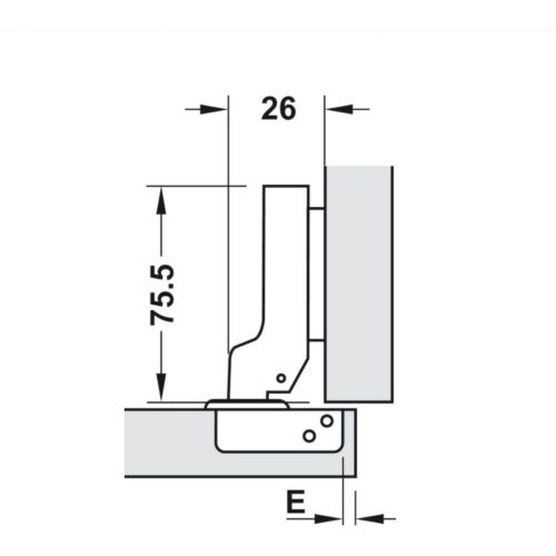 Bản lề trùm nửa không bật Metalla SM 110° Hafele 315.06.351 4 Kích thước bản lề trùm nửa không bật Metalla SM 110° Hafele 315.06.351