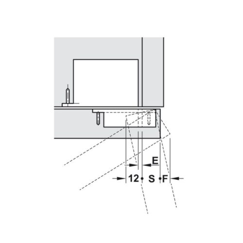 Kích thước bản lề âm 3 chiều Hafele 342.79.300-5