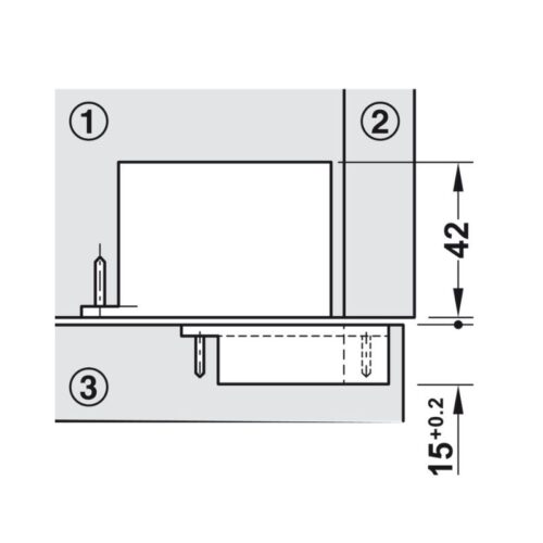 Kích thước bản lề âm 3 chiều Hafele 342.79.700-4