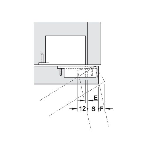 Kích thước bản lề âm 3 chiều Hafele 342.79.700-5