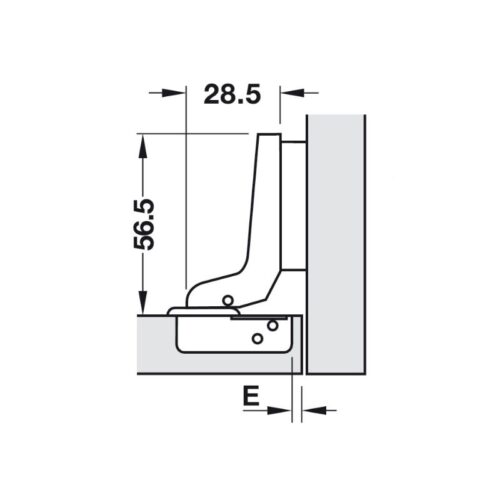 Kích thước bản lề lọt lòng Metalla A 95º Hafele 311.81.503