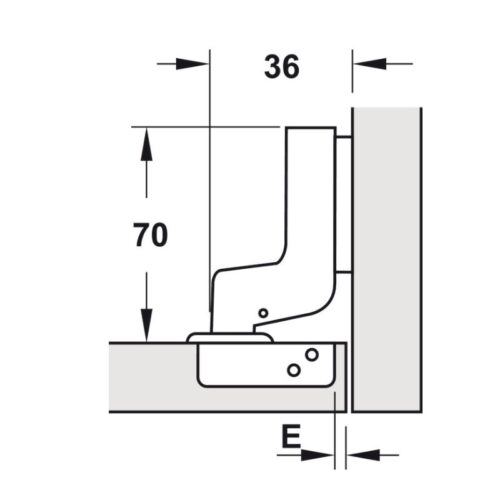 Kích thước bản lề lọt lòng Metalla SM Giảm Chấn 95º Hafele 315.08.852