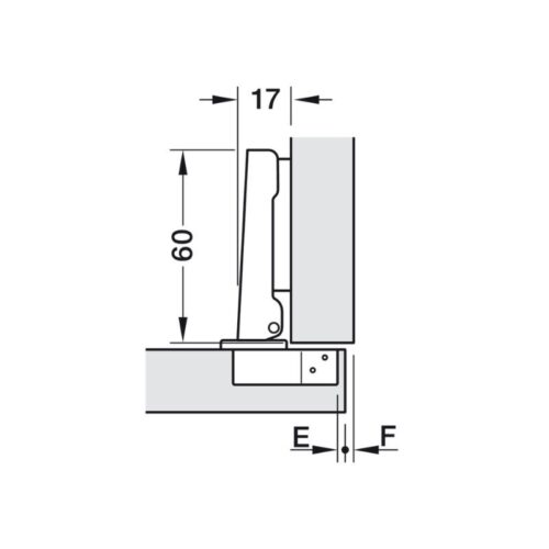Kích thước bản lề trùm ngoài Metalla A 110º Hafele 311.88.530