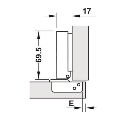 Bản lề trùm ngoài Metalla SM 95º Hafele 315.08.850 3 Kích thước bản lề trùm ngoài Metalla SM 95º Hafele 315.08.850