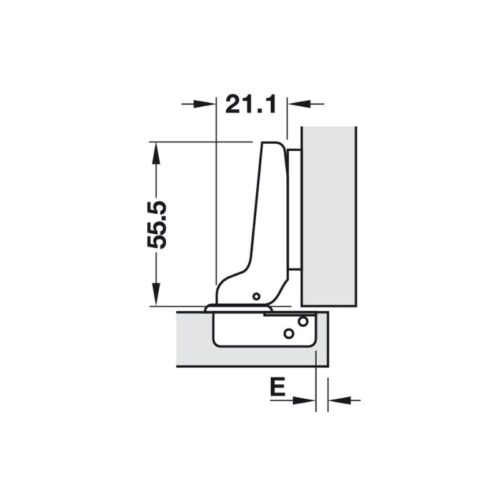Kích thước bản lề trùm nửa Metalla A 95º Hafele 311.81.502