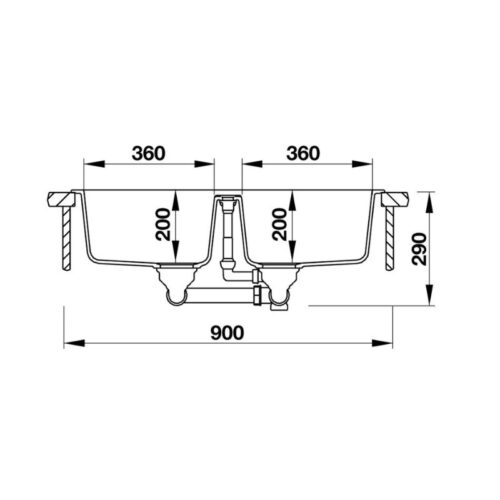 Kích thước Chậu rửa bát đá 2 hố Hafele GRANSTONE HS19-GEN2S90