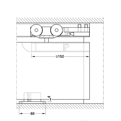 giấy bánh xe treo hafele 941.25.045