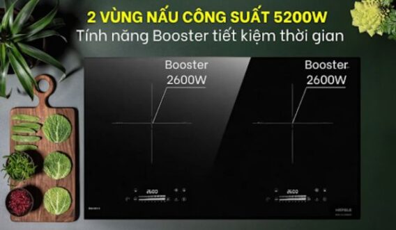 Bếp Hafele 533.09.989 gây ấn tượng mạnh mẽ với tổng công suất 2 vùng