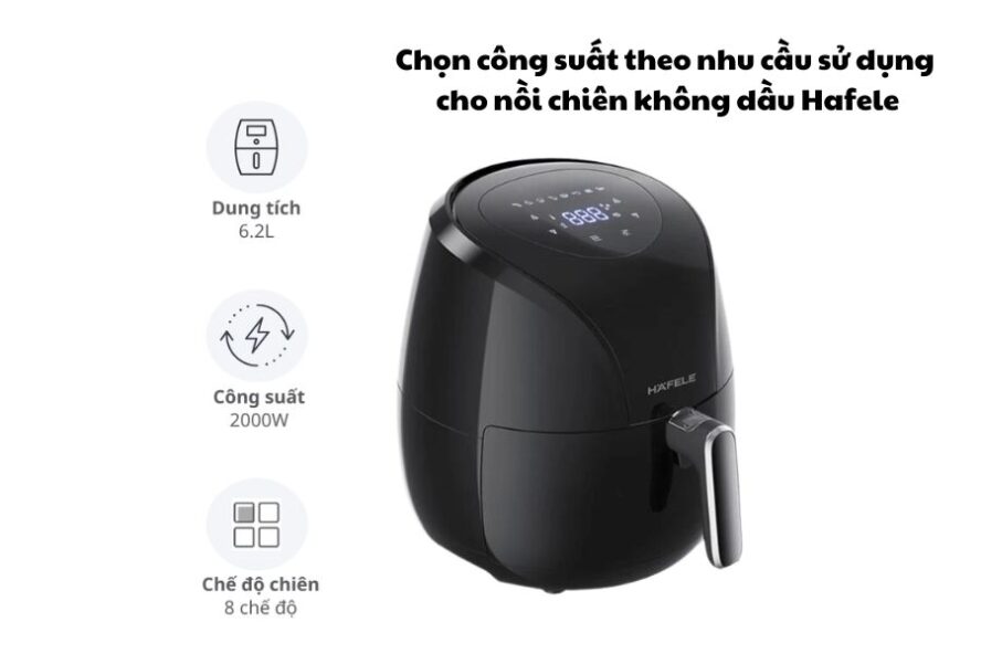 Công suất nồi chiên không dầu Hafele