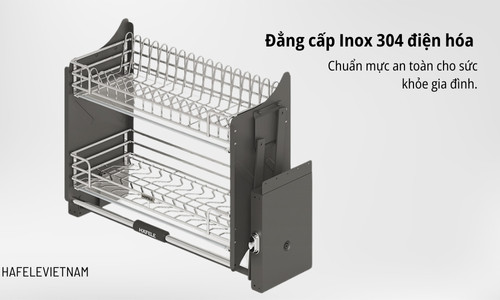 Giá bát nâng hạ Hafele Oria 504.71.074 700mm 8 504.71.074 - Chất liệu Inox 304 điện hóa – An toàn vệ sinh tuyệt đối