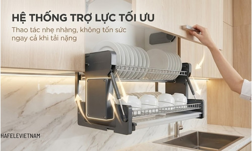 Giá bát nâng hạ Hafele Oria 504.71.074 700mm 6 504.71.074 - Hệ thống trợ lực tối ưu – Thao tác nhẹ nhàng không tốn sức