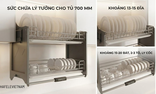 Giá bát nâng hạ Hafele Oria 504.71.074 700mm 7 504.71.074 - Sức chứa lý tưởng cho tủ 700mm