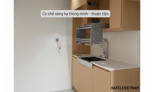 Bộ rổ bát đĩa Hafele Lento 504.76.009 600mm 7 504.76.009 Cơ chế kéo – hạ thông minh, thuận tiện