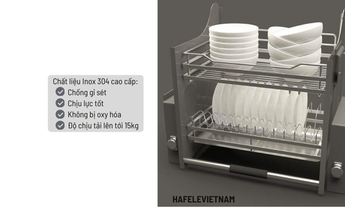 Giá bát nâng hạ Lento 900mm Hafele 504.76.013 7 504.76.013 - Inox 304 cao cấp – độ bền vượt trội theo thời gian